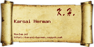 Karsai Herman névjegykártya