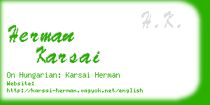 herman karsai business card